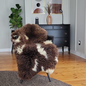 Large Extremely Dense + Heavy Beige Brown Sheepskin 48" x 29"